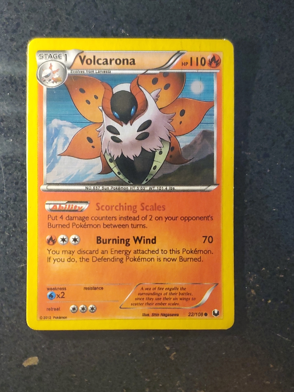 Volcarona Trading Card - Orange